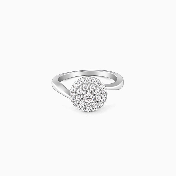 Silver Girdled Shine Ring