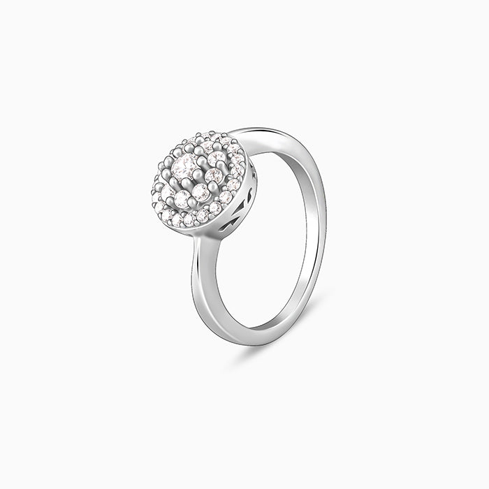 Silver Girdled Shine Ring