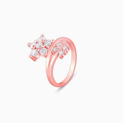 Rose Gold Butterfly Flower Ring