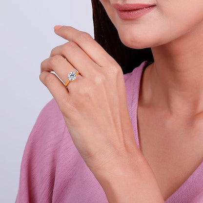 Golden Zircon Ring