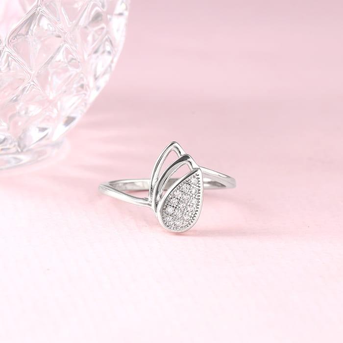 Silver Dancing Petals Ring