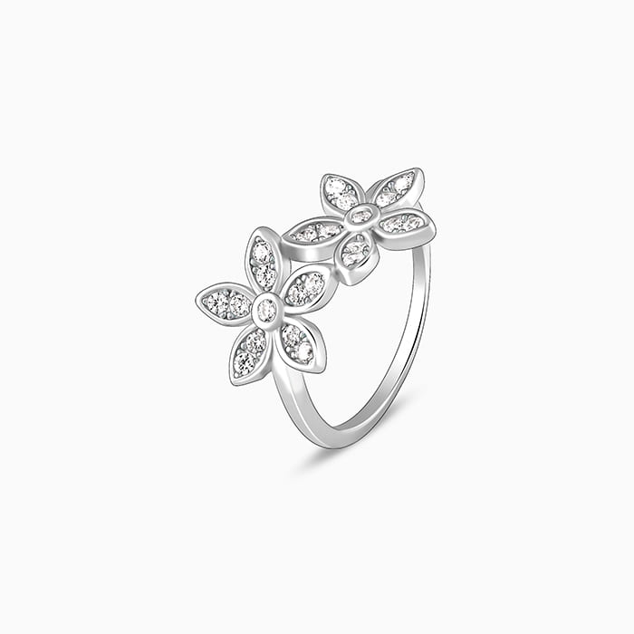 Silver Love's Flower Ring