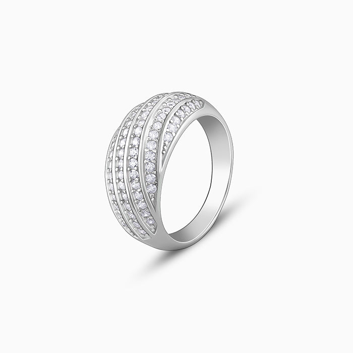 Silver Spired Dome Ring