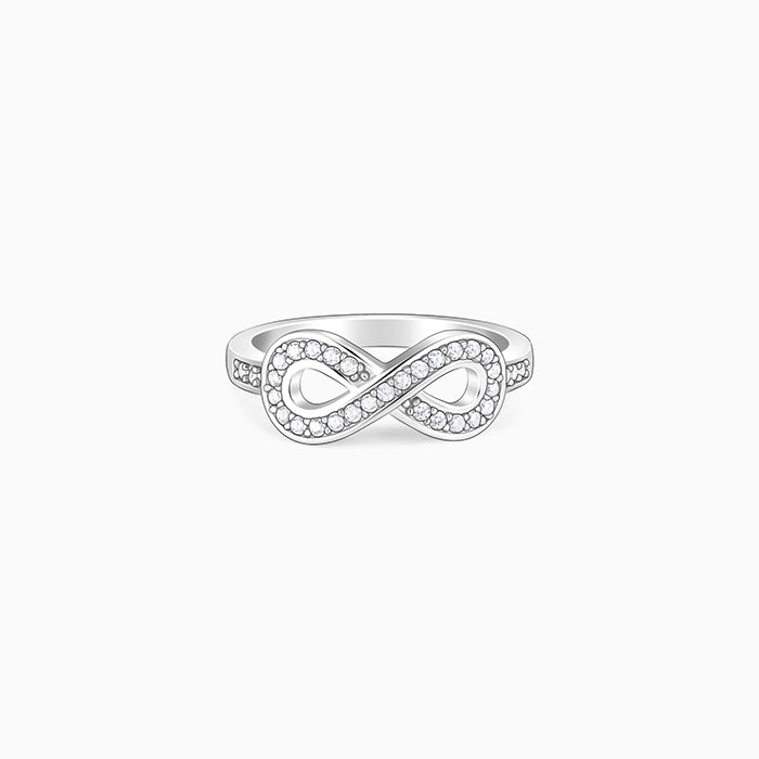 Silver Zircon Eternal Shine Inifnity Ring