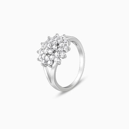 Silver Shiny Cluster Ring