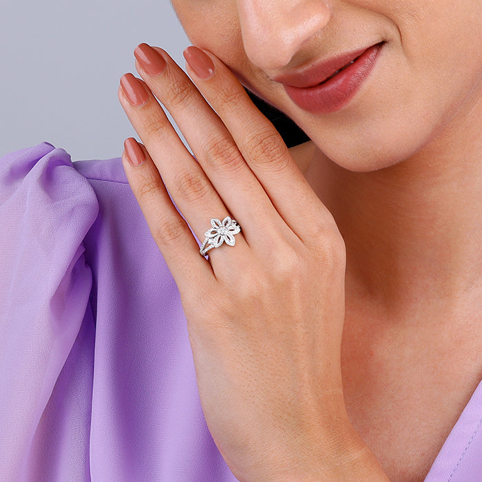 Silver Flower Of The Field Ring