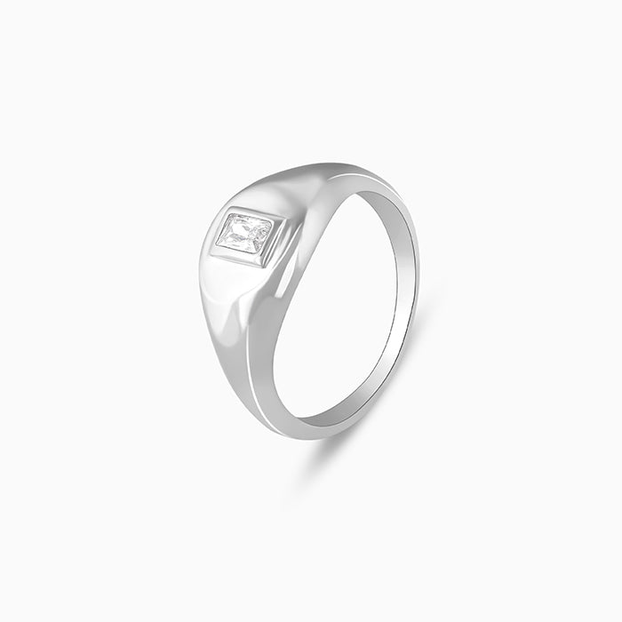 Silver Bezel Signet Ring