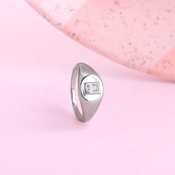 Silver Bezel Signet Ring