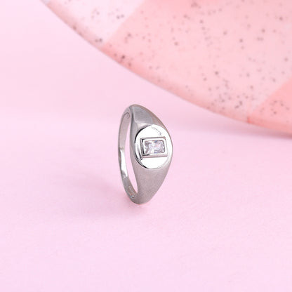 Silver Bezel Signet Ring