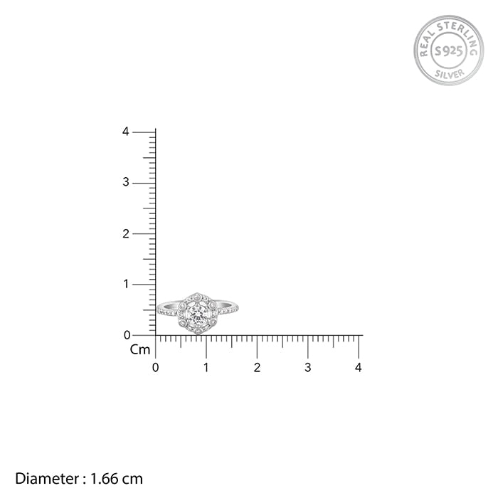 Silver Zirconia Hexagon Ring