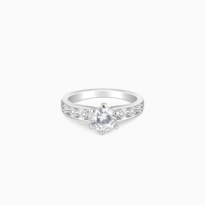 Silver Refined Solitaire Ring