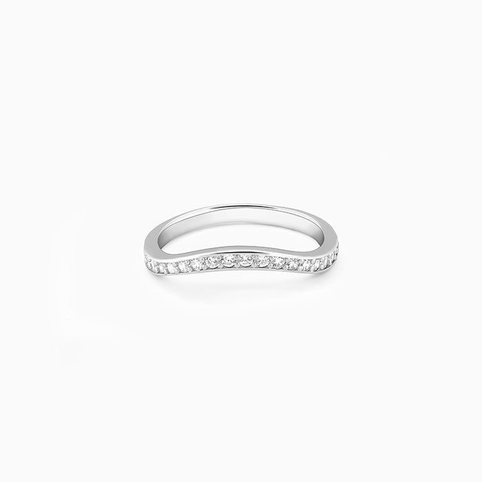 Silver Wave Curve Ring