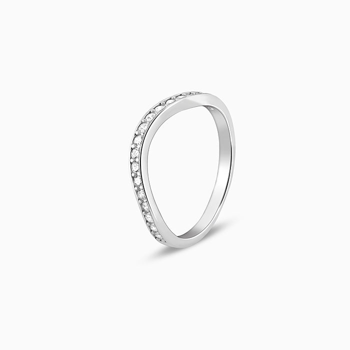 Silver Wave Curve Ring