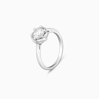 Silver Precious Zircon Ring