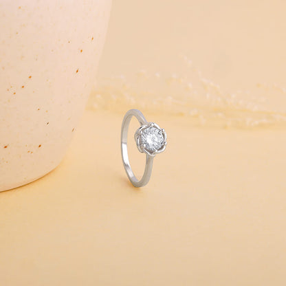 Silver Precious Zircon Ring