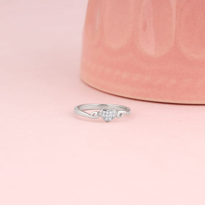 Silver Heart Club Ring