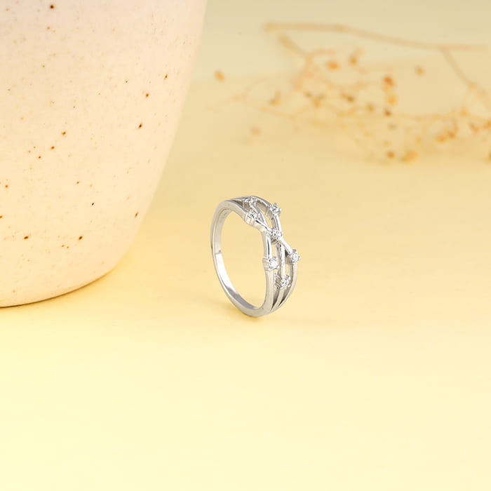 Silver Waved Ring