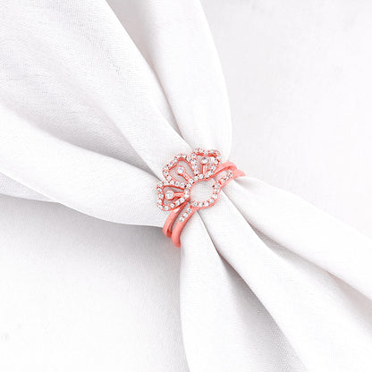 Rose Gold Floral Eye Bright Ring