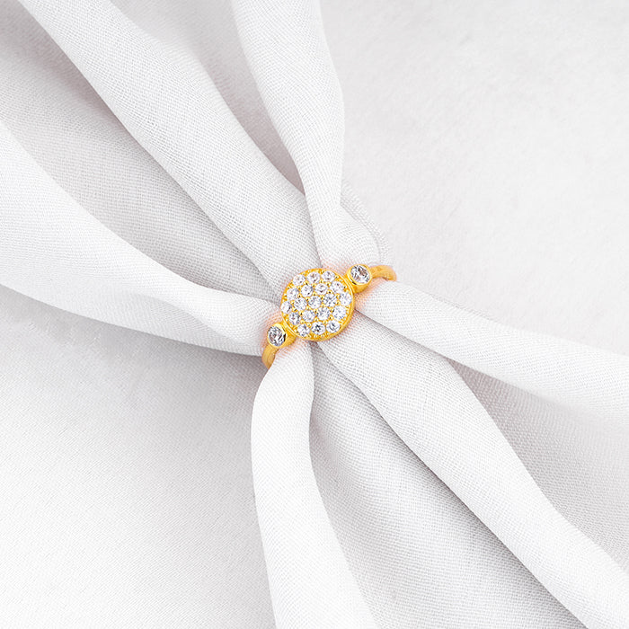 Golden Zirconia Brahma Kamal Ring