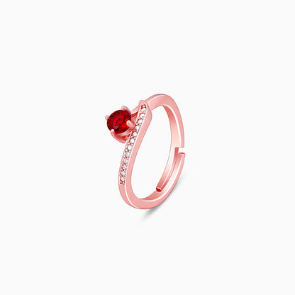 Rose Gold Embrace Of Red Ring