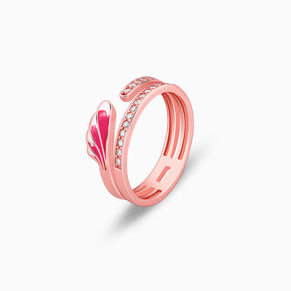 Rose Gold Pink Ruffles Ring