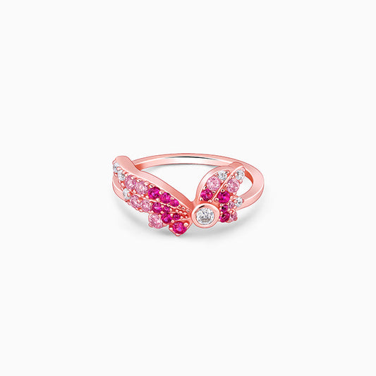 Rose Gold Fly In Pink Ring
