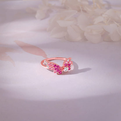 Rose Gold Fly In Pink Ring