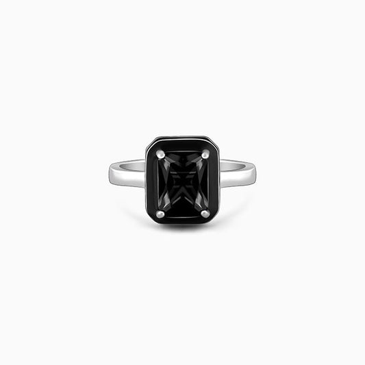 Silver Ebon Black Ring