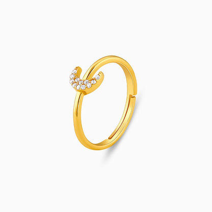 Golden Crescent Zircon Ring