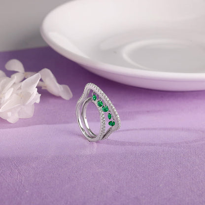 Silver Fresh Green Ring