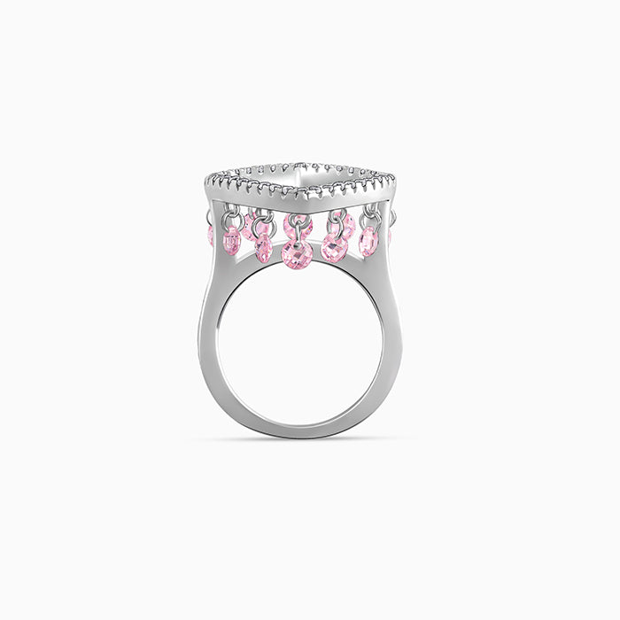 Silver Love In Charm Ring