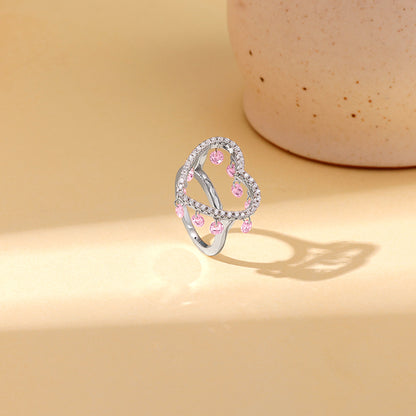 Silver Love In Charm Ring