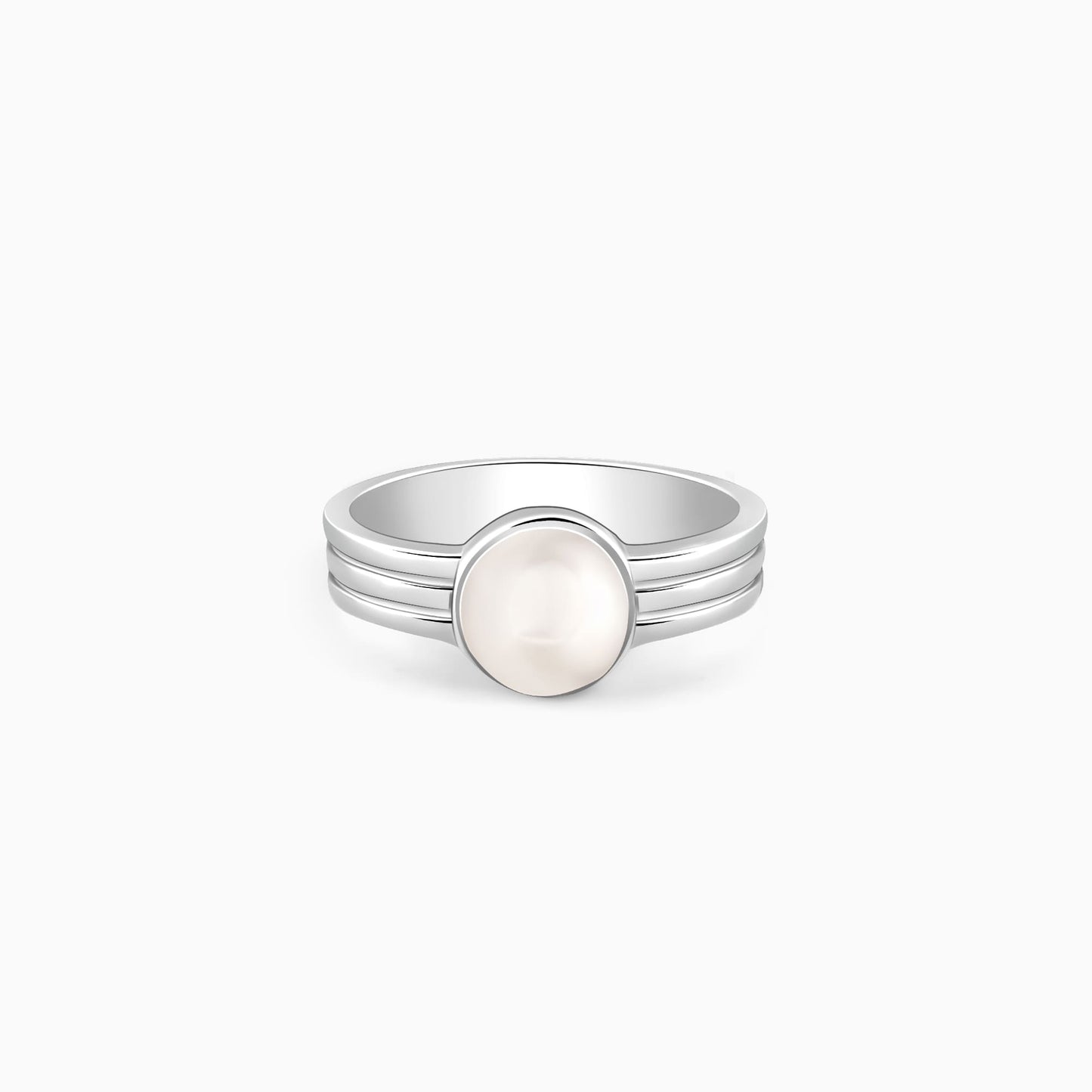 Silver Arty Pearl Ring For Him