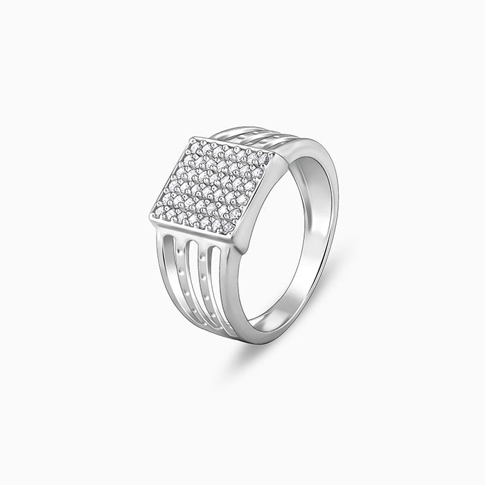 Silver Cluster Ring For Him