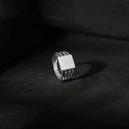 Silver Cluster Ring For Him