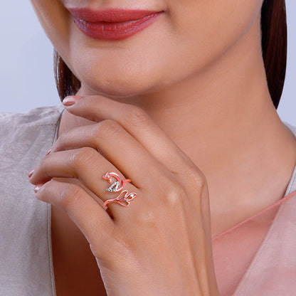 Rose Gold Mohini Mor Ring