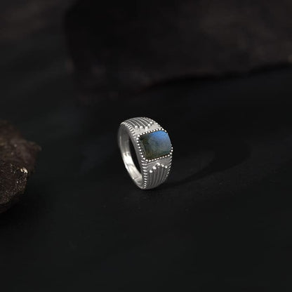 Oxidised Silver Commander Ring For Him