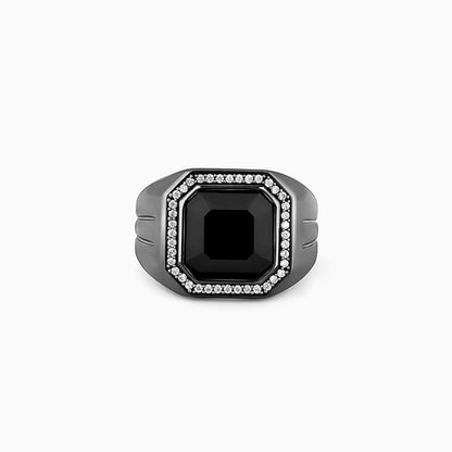 black rhodium ring for him