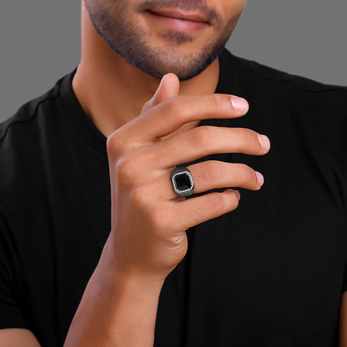 Black Rhodium Reserved Ring For Him