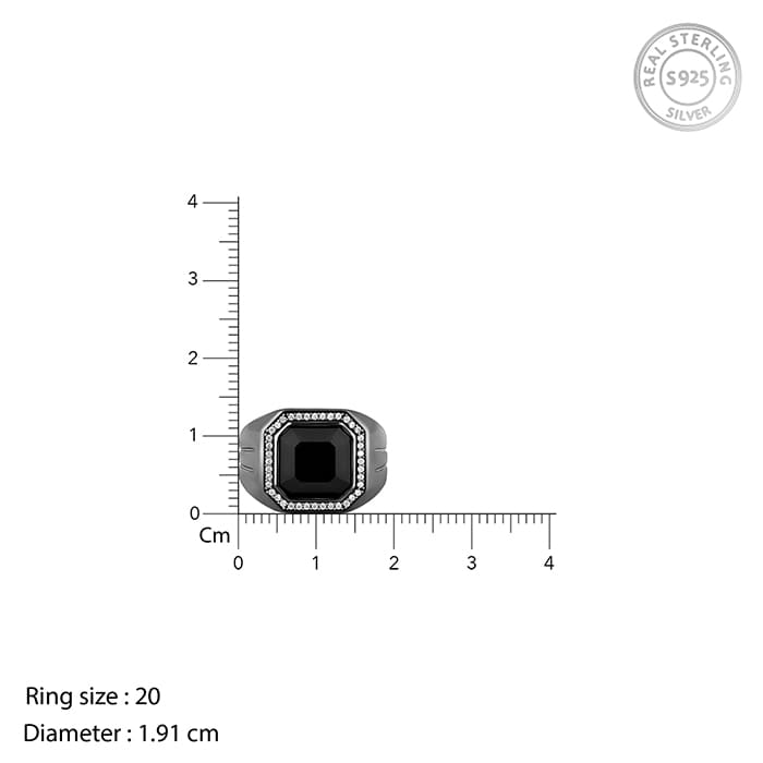 Black Rhodium Reserved Ring For Him