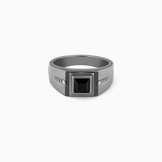 black rhodium ring for him