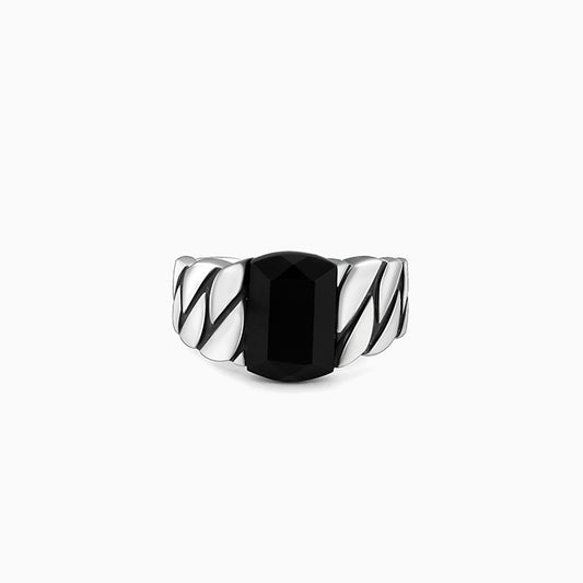 black rhodium ring for him