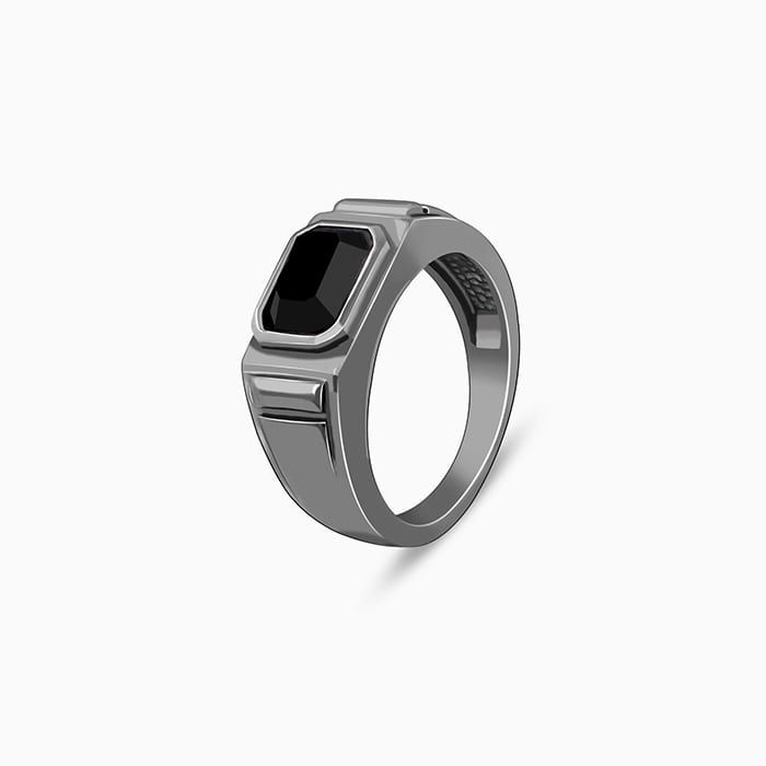 black rhodium ring for men