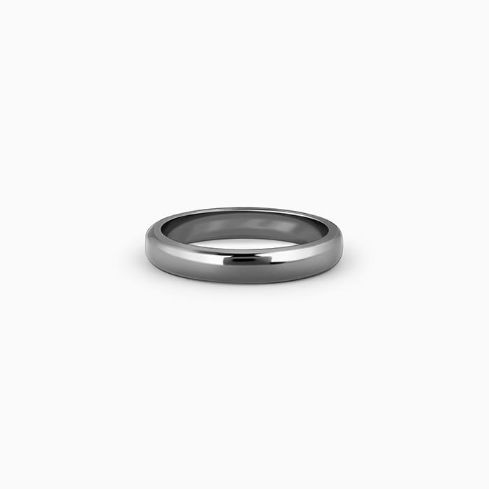 Black Rhodium Solid Band For Him