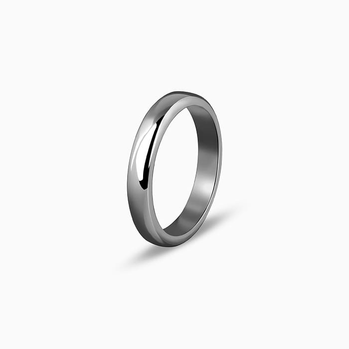 Black Rhodium Solid Band For Him