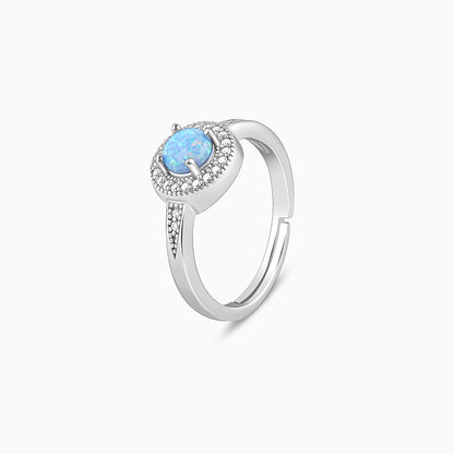 Silver Circular Opal Ring