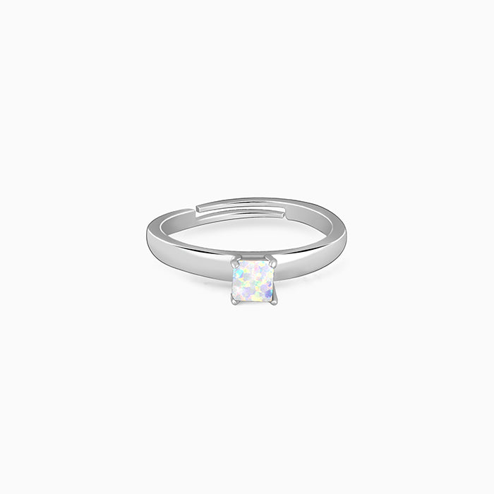 Silver square opal ring for men | GIVA Sky High

