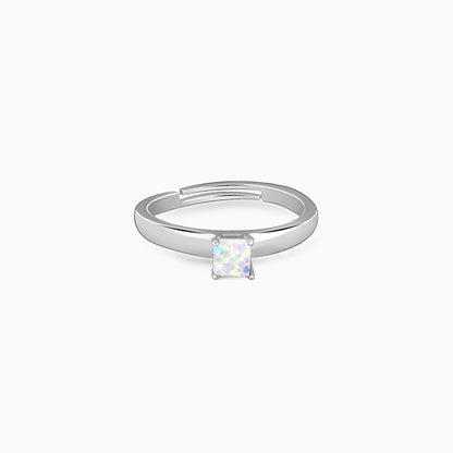 Silver square opal ring for men | GIVA Sky High

