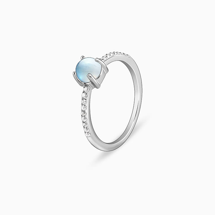 Silver Sparkling Moonstone Ring