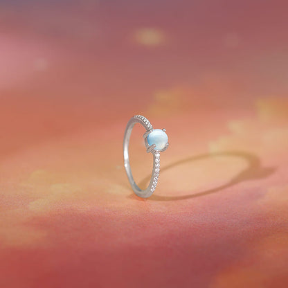 Silver Sparkling Moonstone Ring